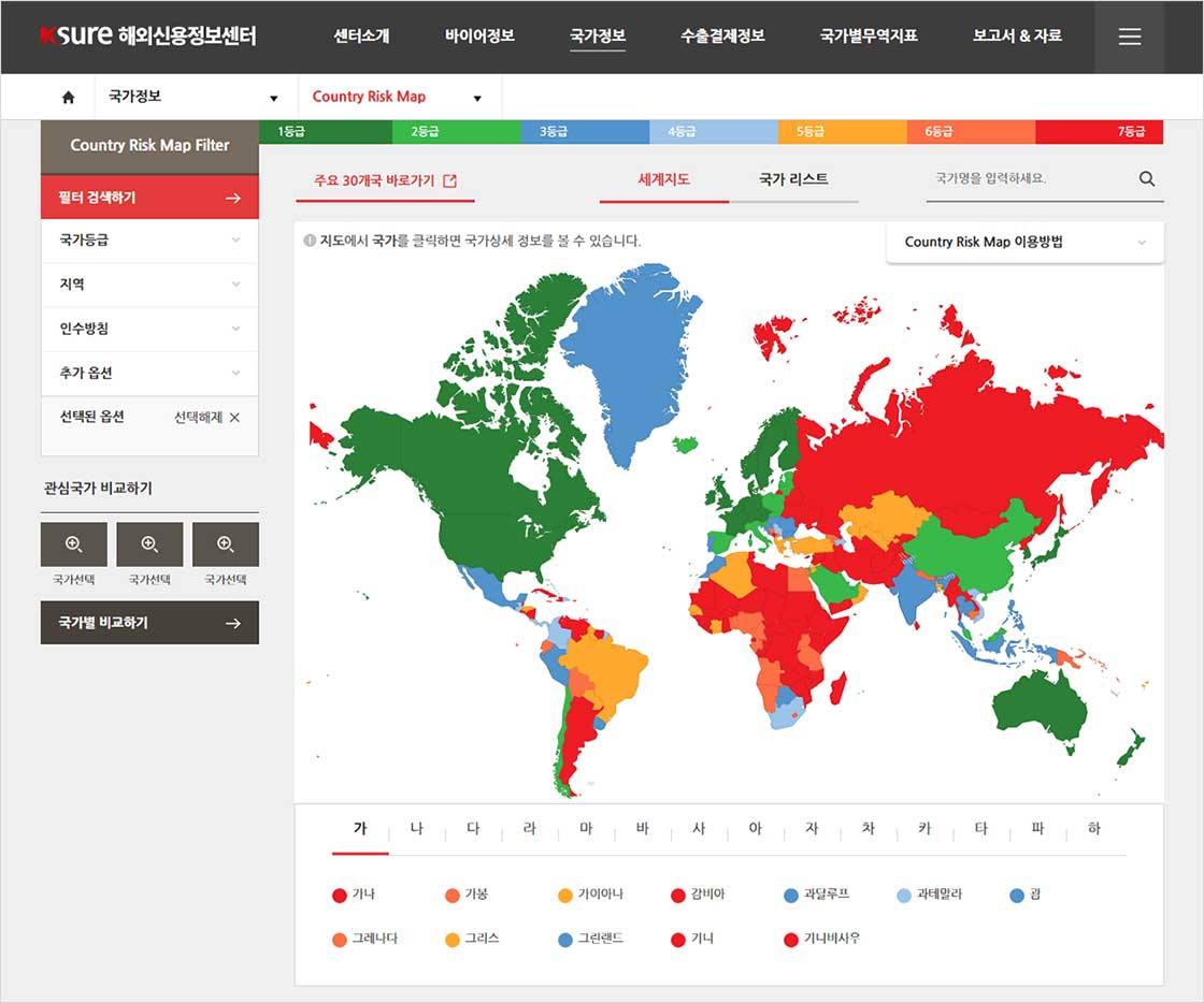 Country Risk Map 캡쳐